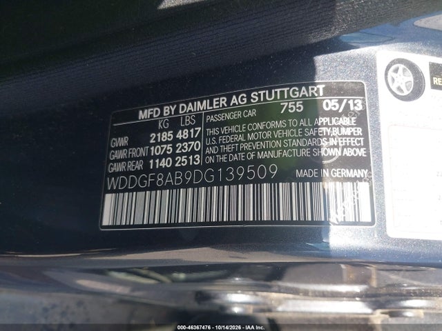 2013 Mercedes-benz C 300 Sport 4matic მანქანა იყიდება აუქციონზე, vin: WDDGF8AB9DG139509, აუქციონის ნომერი: 46367476