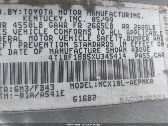 Продаж на аукціоні авто 1999 Toyota Avalon Xl, vin: 4T1BF18B5XU345414, номер лоту: 46368826