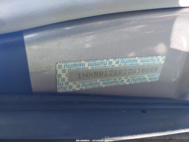 46369041 :رقم المزاد ، 1NXBR12E82Z618669 vin ، 2002 Toyota Corolla Le مزاد بيع