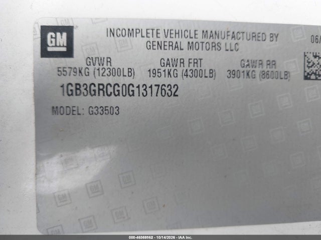 1GB3GRCG0G1317632 Chevrolet Express Cutaway 3500