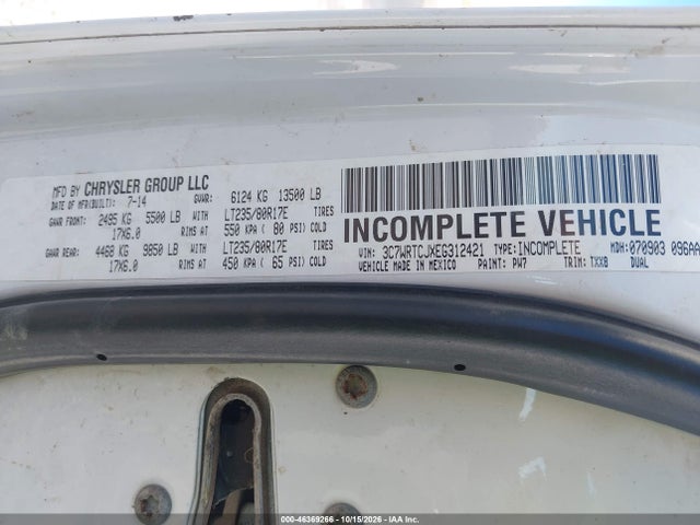 Продаж на аукціоні авто 2014 Ram 3500 Chassis Tradesman/slt/laramie, vin: 3C7WRTCJXEG312421, номер лоту: 46369266