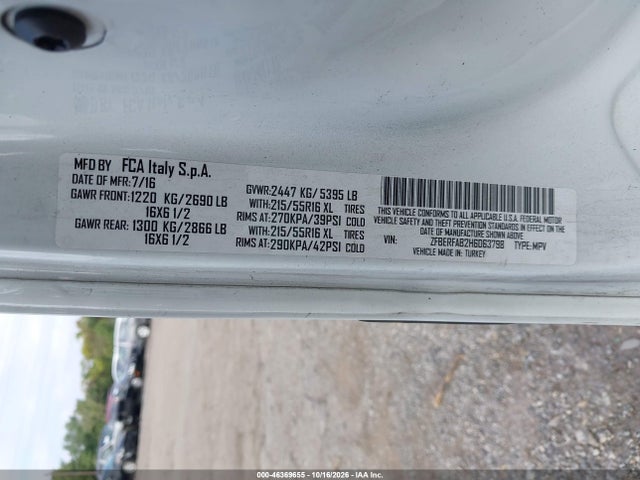 Продаж на аукціоні авто 2017 Ram Promaster City Tradesman, vin: ZFBERFAB2H6D63798, номер лоту: 46369655