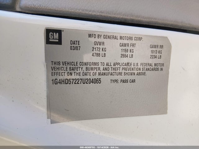 Продаж на аукціоні авто 2008 Buick Lucerne Cxs, vin: 1G4HE57Y38U120243, номер лоту: 46369793