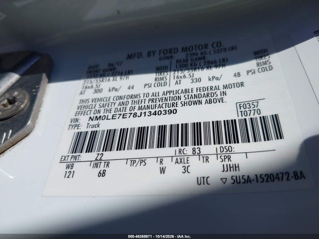 Продаж на аукціоні авто 2018 Ford Transit Connect Xl, vin: NM0LE7E78J1340390, номер лоту: 46369971