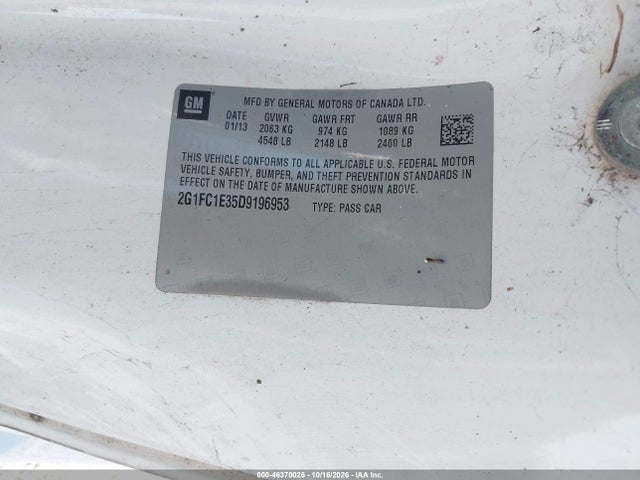 2013 Chevrolet Camaro 2lt მანქანა იყიდება აუქციონზე, vin: 2G1FC1E35D9196953, აუქციონის ნომერი: 46370026