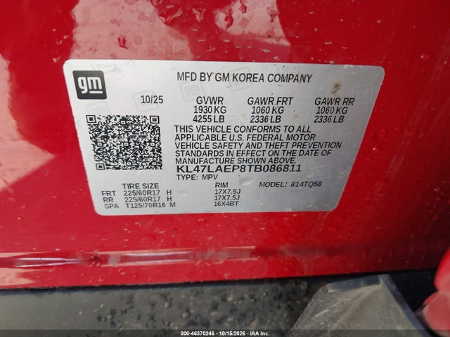 46370246 :رقم المزاد ، KL47LAEP8TB086811 vin ، 2026 Buick Envista Preferred Fwd مزاد بيع
