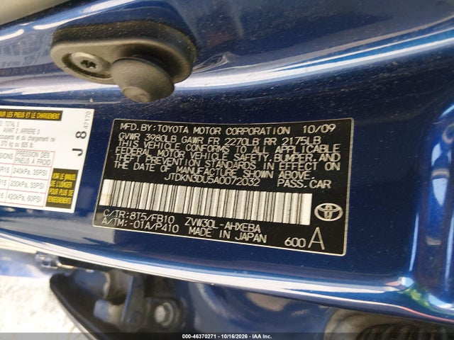 46370271 :رقم المزاد ، JTDKN3DU5A0072032 vin ، 2010 Toyota Prius Ii مزاد بيع