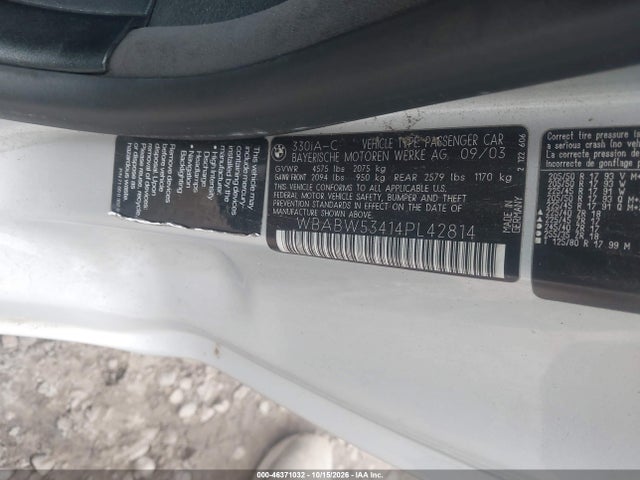 Продаж на аукціоні авто 2004 Bmw 330ci, vin: WBABW53414PL42814, номер лоту: 46371032