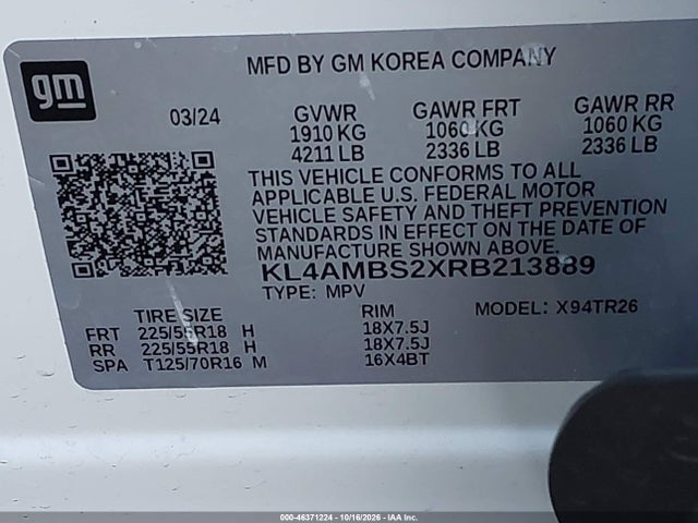 Продаж на аукціоні авто 2024 Buick Encore Gx Preferred Fwd, vin: KL4AMBS2XRB213889, номер лоту: 46371224