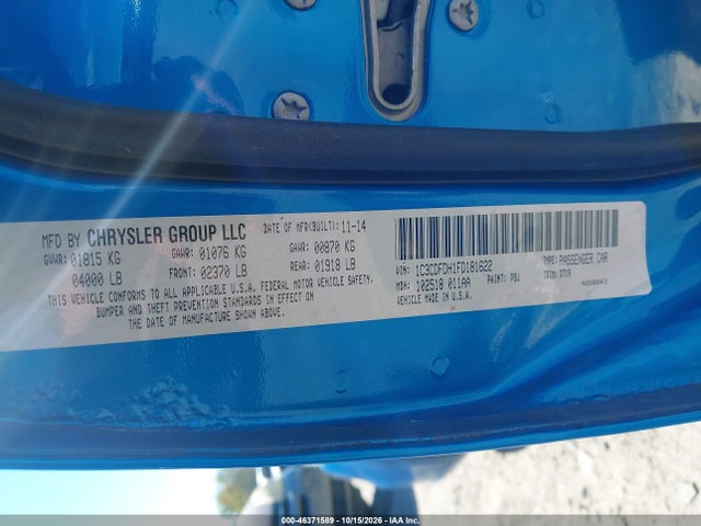 Продаж на аукціоні авто 2015 Dodge Dart Aero, vin: 1C3CDFDH1FD181622, номер лоту: 46371589