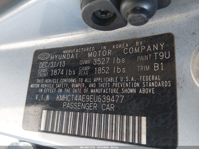 Aukcja sprzedaży 2014 Hyundai Accent Gls, vin: KMHCT4AE9EU639477, numer aukcji: 46371733
