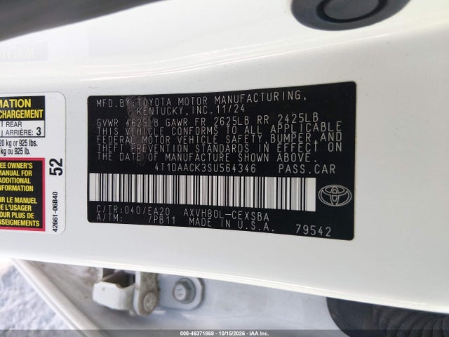 Toyota CAMRY SE 2025 4T1DAACK3SU564346 Image 9