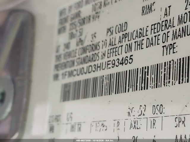 1FMCU0JD3HUE93465 Ford Escape Titanium