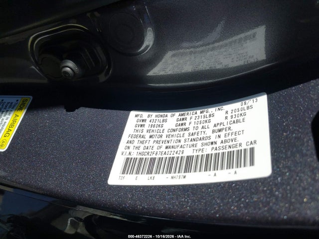 Honda Accord Ex-l 2014 1HGCR2F87EA022429 Image 9