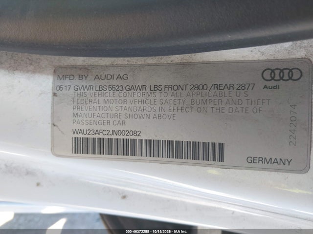 WAU23AFC2JN002082 Audi A7 3.0t Premium Plus