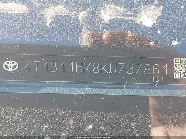 46372435 :رقم المزاد ، 4T1B11HK8KU737861 vin ، 2019 Toyota Camry Le مزاد بيع