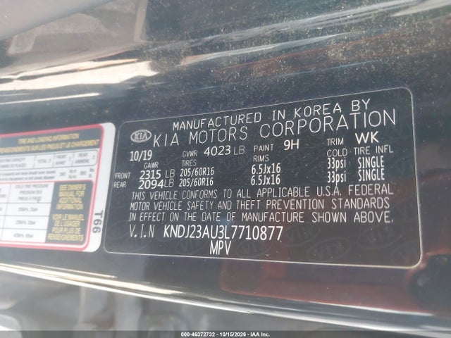 KIA SOUL S 2020 KNDJ23AU3L7710877 Image 9