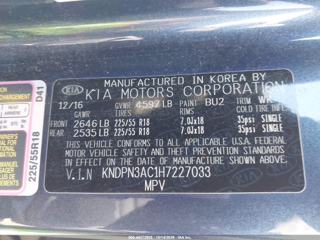 KIA Sportage Ex 2017 KNDPN3AC1H7227033 Image 9