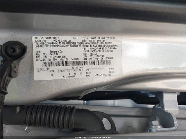 Ford FOCUS SE 2016 1FADP3F25GL241994 Image 9