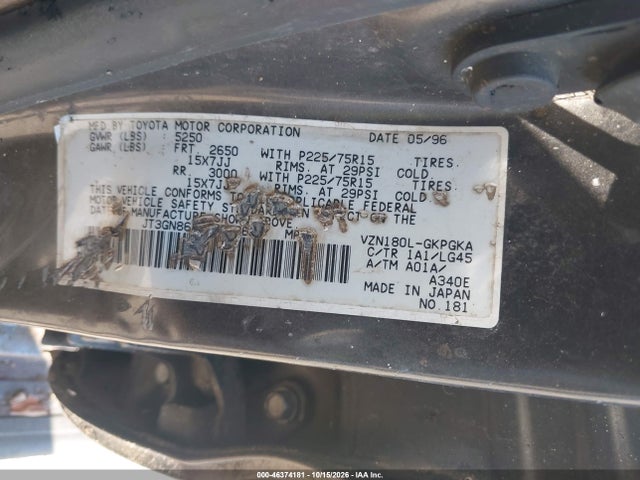 Aukcja sprzedaży 1996 Toyota 4runner Sr5, vin: JT3GN86R9T0013634, numer aukcji: 46374181