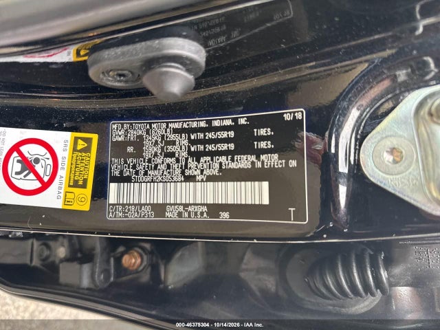 46375304 :رقم المزاد ، 5TDDGRFH2KS053684 vin ، 2019 Toyota Highlander Hybrid Limited Platinum مزاد بيع