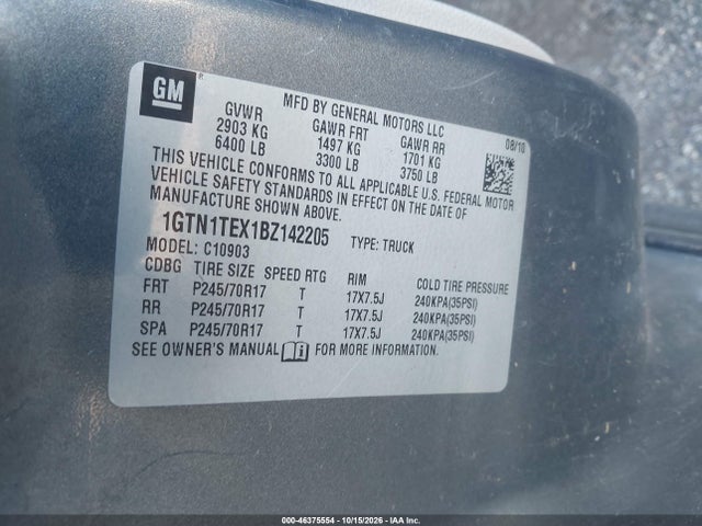 Продаж на аукціоні авто 2011 Gmc Sierra 1500 Work Truck, vin: 1GTN1TEX1BZ142205, номер лоту: 46375554
