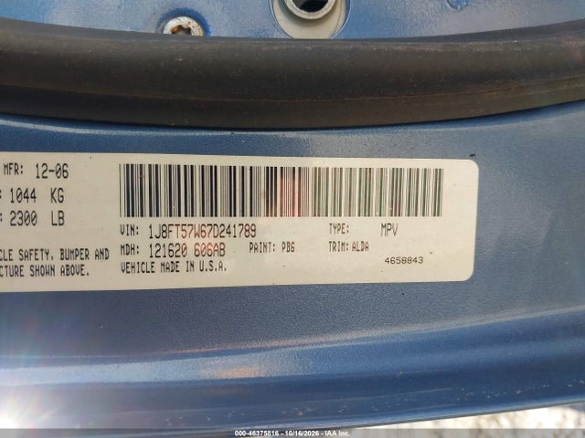 Продажа на аукционе авто 2007 Jeep Compass Limited, vin: 1J8FT57W67D241789, номер лота: 46375816