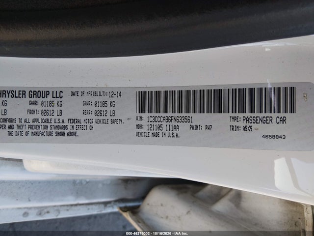 Chrysler 200 Limited 2015 1C3CCCAB6FN633561 Image 9