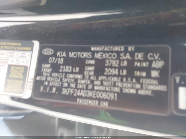 KIA FORTE FE 2019 3KPF24AD3KE006091 Image 9