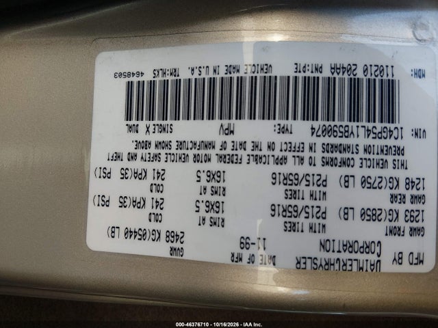 Продаж на аукціоні авто 2000 Chrysler Town & Country Lxi, vin: 1C4GP54L1YB590074, номер лоту: 46376710
