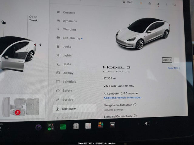 Продажа на аукционе авто 2018 Tesla Model 3 Long Range/mid Range, vin: 5YJ3E1EA4JF047167, номер лота: 46377387