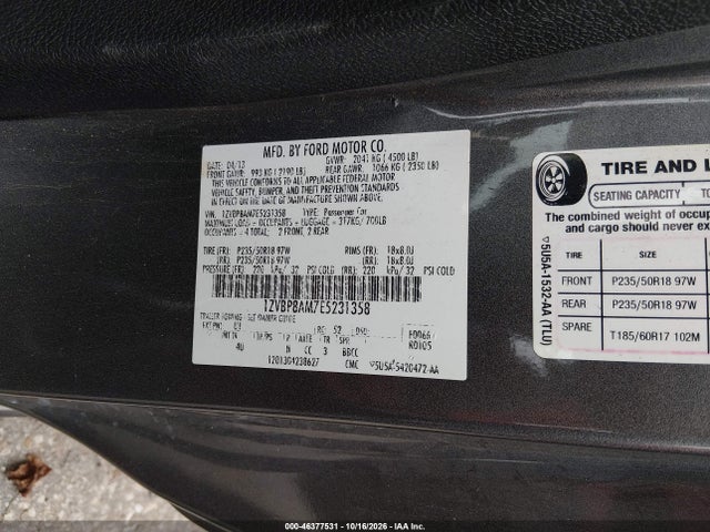 46377531 :رقم المزاد ، 1ZVBP8AM7E5231358 vin ، 2014 Ford Mustang V6 Premium مزاد بيع