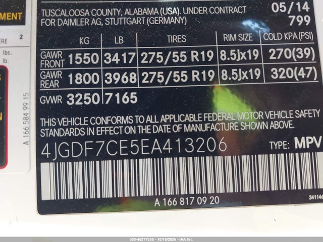 Mercedes-Benz Gl 450 4matic 2014 4JGDF7CE5EA413206 Image 9