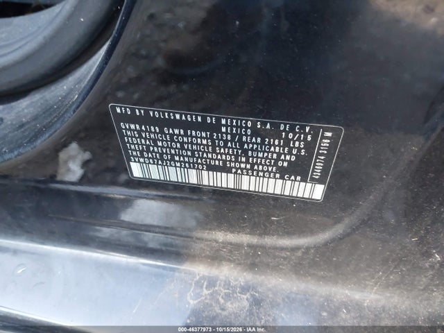 Aukcja sprzedaży 2016 Volkswagen Jetta 1.4t Se, vin: 3VWD67AJ2GM261702, numer aukcji: 46377973