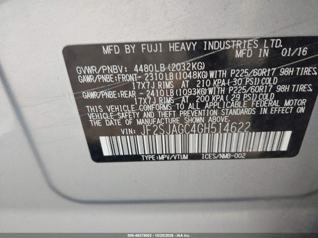 Subaru Forester 2.5i Premium 2016 JF2SJAGC4GH514622 Image 9