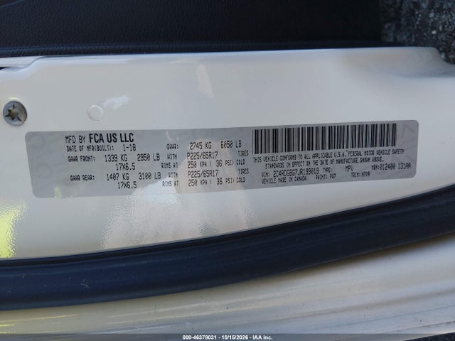 Продажа на аукционе авто 2018 Dodge Grand Caravan Se Plus, vin: 2C4RDGBG7JR199019, номер лота: 46378031
