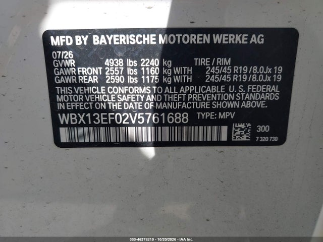 WBX13EF02V5761688 BMW X1 M35i