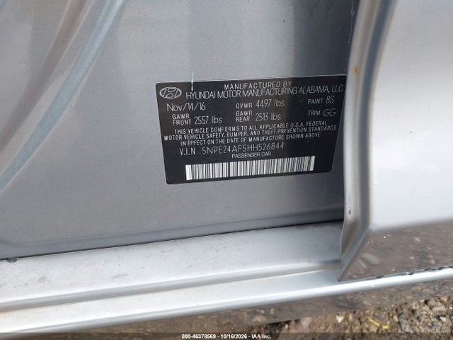 Продаж на аукціоні авто 2017 Hyundai Sonata Se, vin: 5NPE24AF5HH526844, номер лоту: 46378569