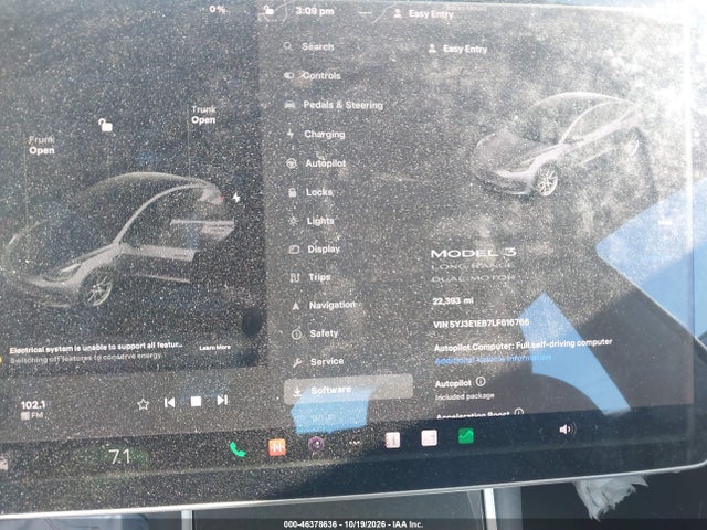 2020 Tesla Model 3 მანქანა იყიდება აუქციონზე, vin: 5YJ3E1EB7LF616766, აუქციონის ნომერი: 46378636