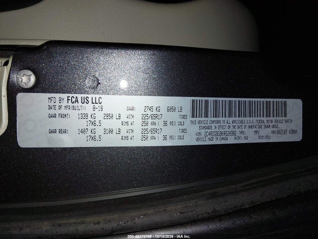 Продаж на аукціоні авто 2019 Dodge Grand Caravan Se, vin: 2C4RDGBG9KR520382, номер лоту: 46378769