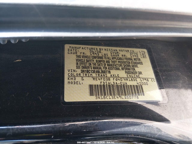 46378847 :رقم المزاد ، 3N1BC13E49L350778 vin ، 2009 Nissan Versa 1.8s مزاد بيع