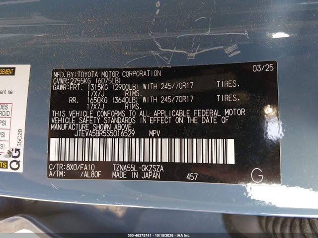 JTEVA5BR5S5016529 Toyota 4RUNNER SR5
