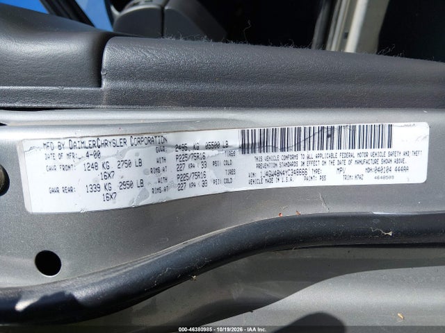 2000 Jeep Grand Cherokee Laredo მანქანა იყიდება აუქციონზე, vin: 1J4GW48N4YC348666, აუქციონის ნომერი: 46380985
