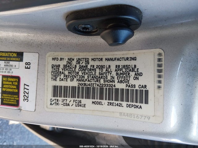 Продаж на аукціоні авто 2010 Toyota Corolla Le, vin: 1NXBU4EE7AZ233324, номер лоту: 46381024