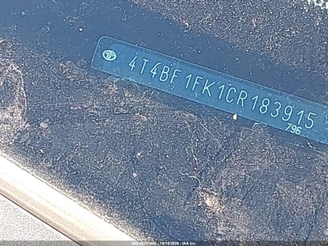 Auction sale of the 2012 Toyota Camry Le, vin: 4T4BF1FK1CR183915, lot number: 46381696