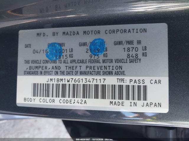 Mazda Mazda3 I Touring 2016 JM1BM1W76G1347117 Image 9