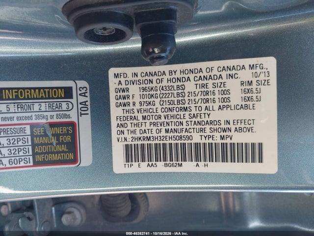Продажа на аукционе авто 2014 Honda Cr-v Lx, vin: 2HKRM3H32EH508590, номер лота: 46382741