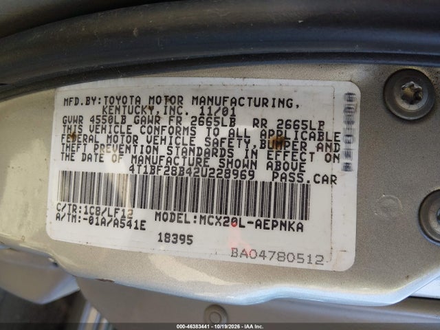 Aukcja sprzedaży 2002 Toyota Avalon Xl, vin: 4T1BF28B42U228969, numer aukcji: 46383441