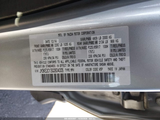 Продажа на аукционе авто 2016 Mazda Cx-5 Touring, vin: JM3KE2CY3G0604005, номер лота: 46383597