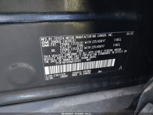 Toyota Rav4 Xle 2025 2T3P1RFV0SW539493 Image 9